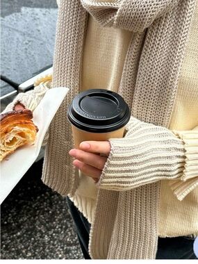 Djerf Avenue Contrast Scarf Beige BNWT